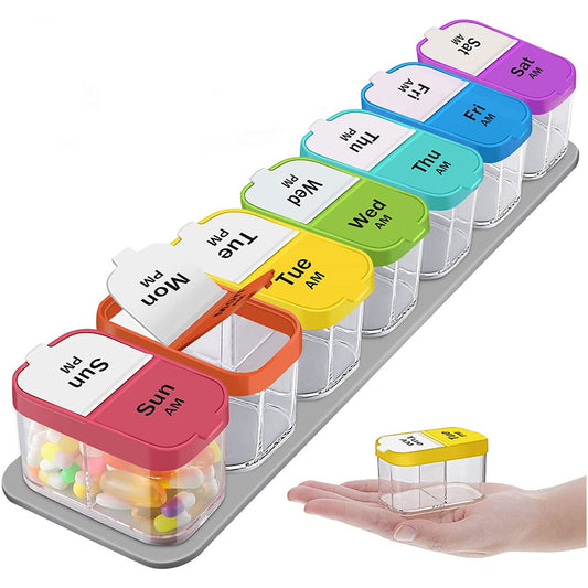 Extra Large Pill Organizer 7 Day XL Daily 2 Times a Day Pill Box 7 Day Am Pm Pill Case Jumbo Pill Container for Supplements Big Pill Holder Twice A Day Oversized Daily Medicine Organizer for Vitamins