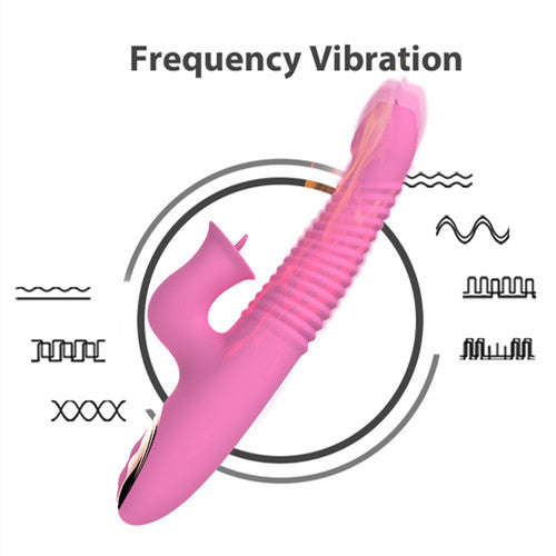 Toy Vibrator for Women, 2 in 1 Clitoral Stimulator Tongue Licking Thrusting G Spot Vibrator with 10 Modes, Adult Sex Toyl for Woman Couples