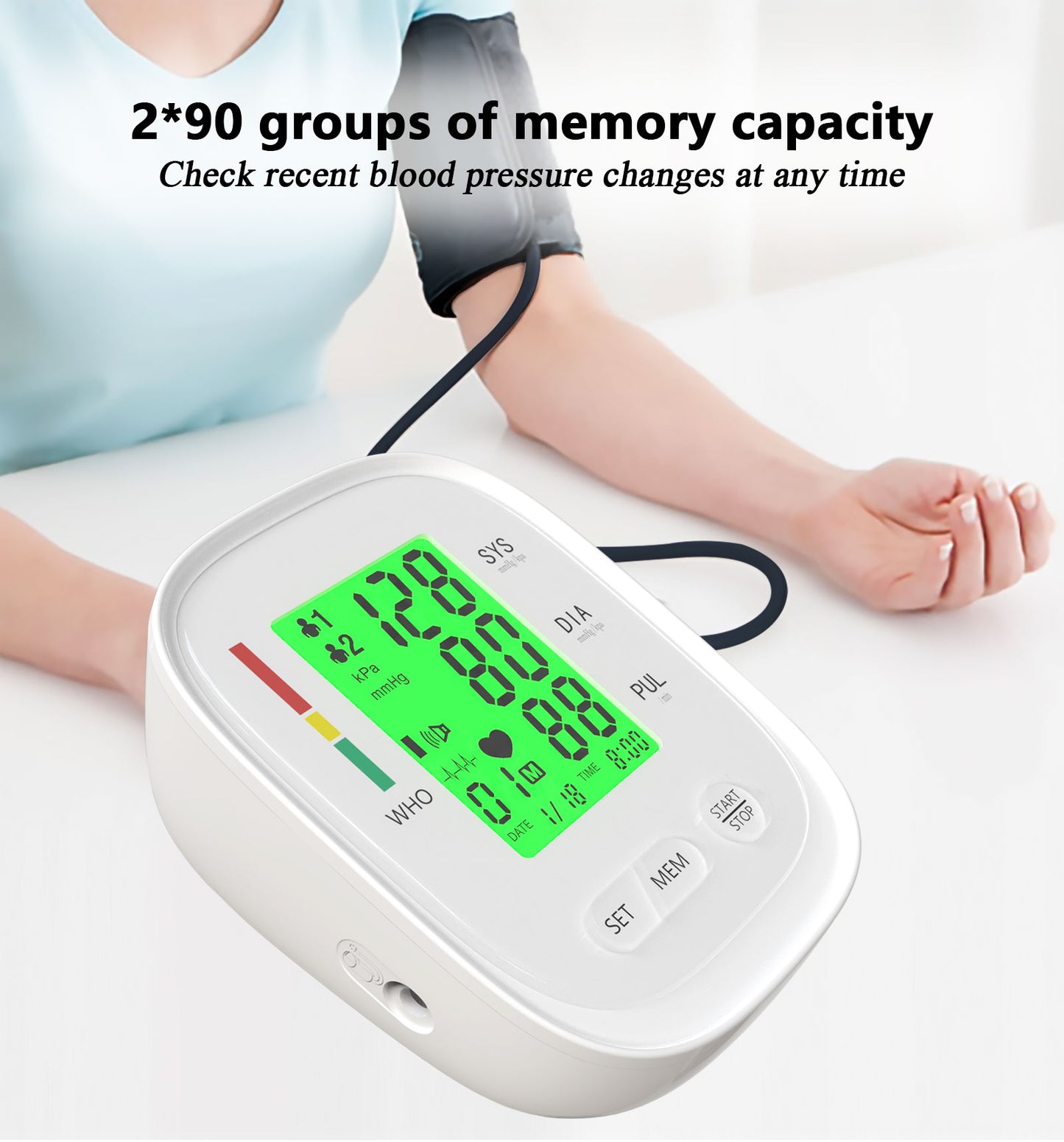 Upper Arm Blood Pressure Monitor, Electric Automatic Sphygmomanometer,  Blood Pressure Monitor for Home Travel Use