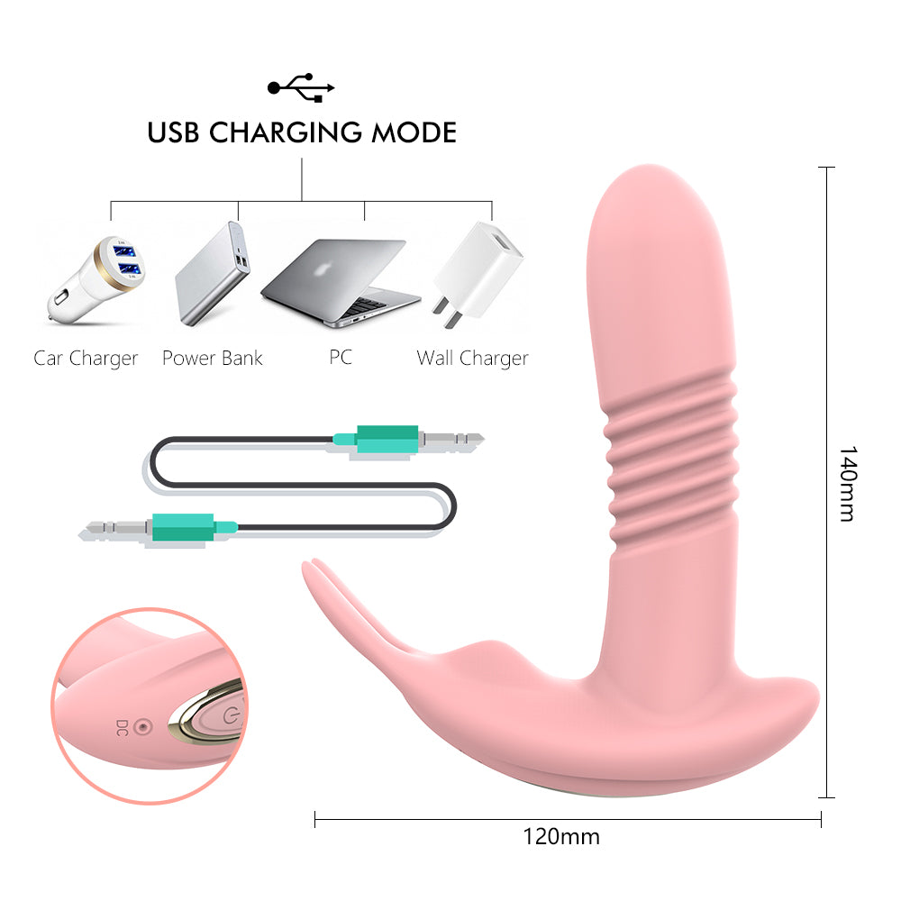 Wearable Panty Vibrator with Wireless Remote Control for G Spot Clitoral Stimulation,Modes Telescopic  Heating Function Rechargeable Vibrating Panties Adult Sex Toys for Women Couples Play