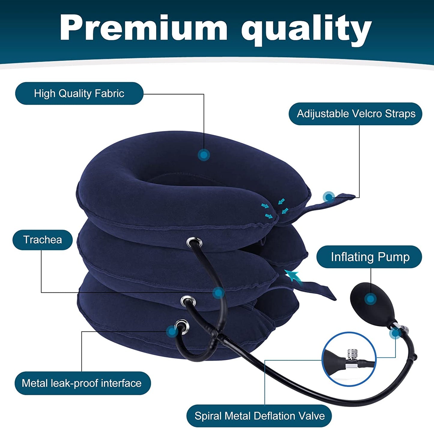 Cervical Neck Traction Device, Portable Neck Stretcher Neck Corrector Cervical Traction Provide Neck Support and Neck Pain Relief, Neck Traction Devices for Home Use Neck Decompression(Blue)