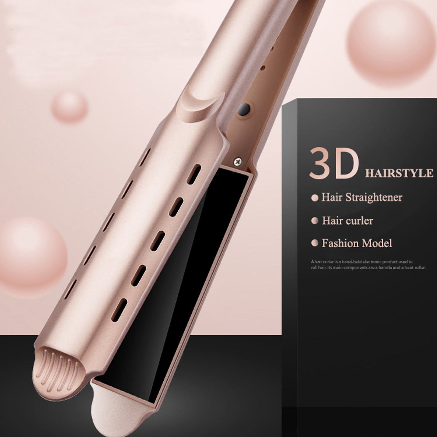 2 in 1 Flat Iron, Hair Straightener and Curling Iron, Tourmaline Ceramic Twist Straightening Flat Iron for Curls, Waves, Straight hair