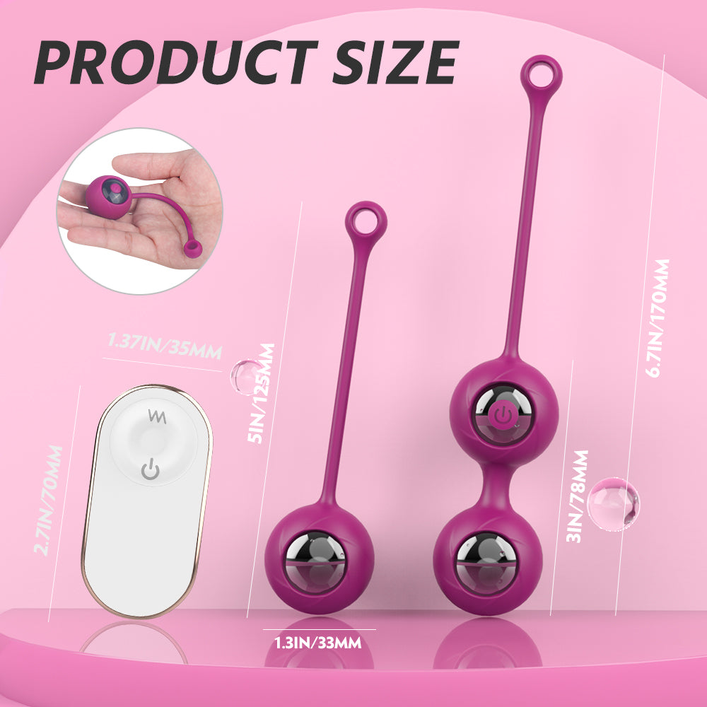 Kegel Ball Safe Silicone Smart Ball Vibrator with 9 Vibration Modes Exercise Balls for Pelvic Floor Tightening & Bladder Control