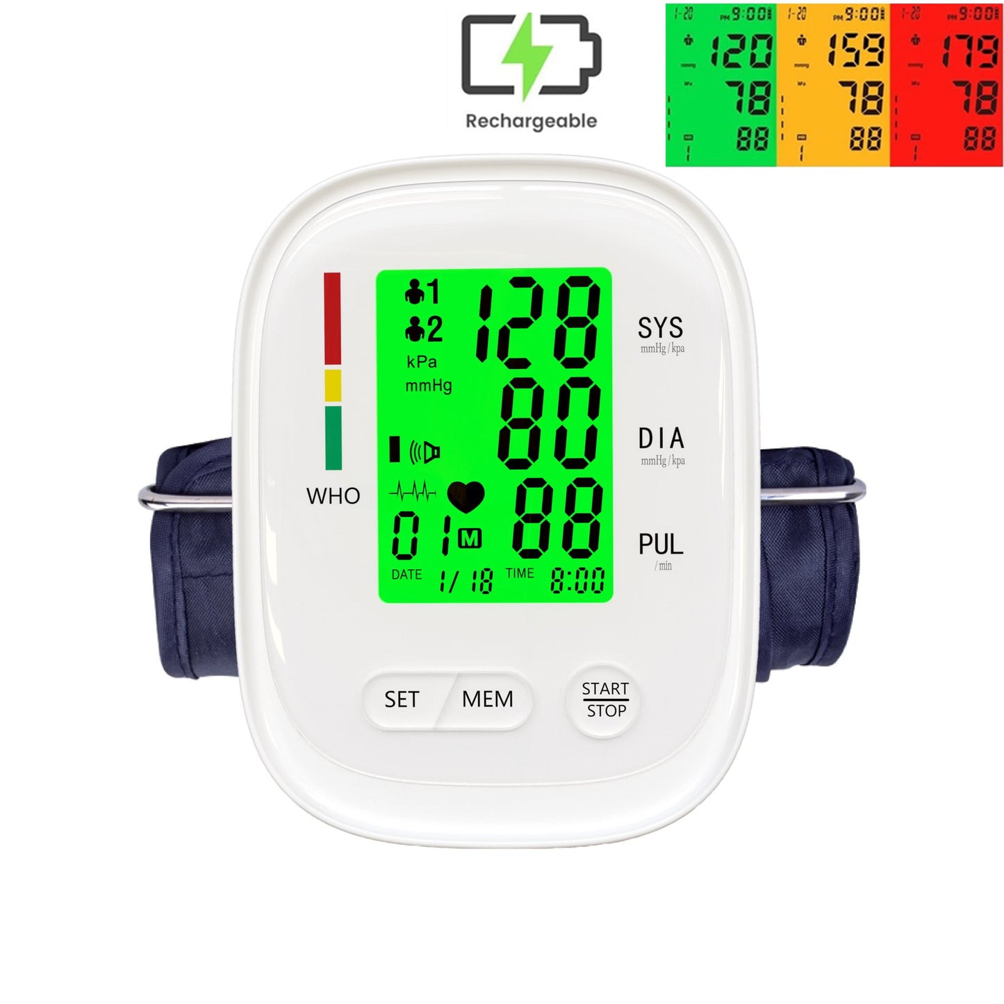 Upper Arm Blood Pressure Monitor, Electric Automatic Sphygmomanometer,  Blood Pressure Monitor for Home Travel Use