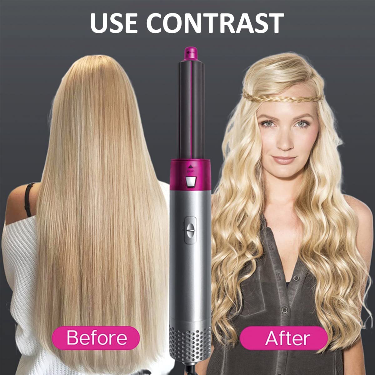 5 in 1 Hair Dryer Brush with Hair Volumizer,Hot Air Brush, Scalp Massager,Curler and Straightener