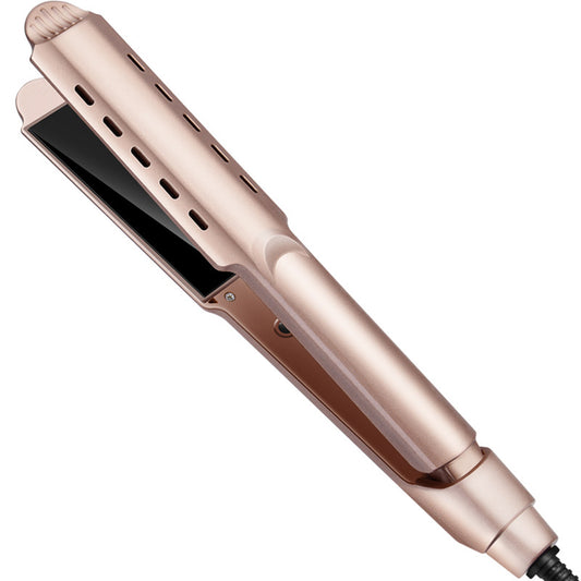 Hair Straightener and Curler, Nano-Ceramic & Titanium Plate 2 in 1 Flat Iron, Advanced Ionic Technology, Gold