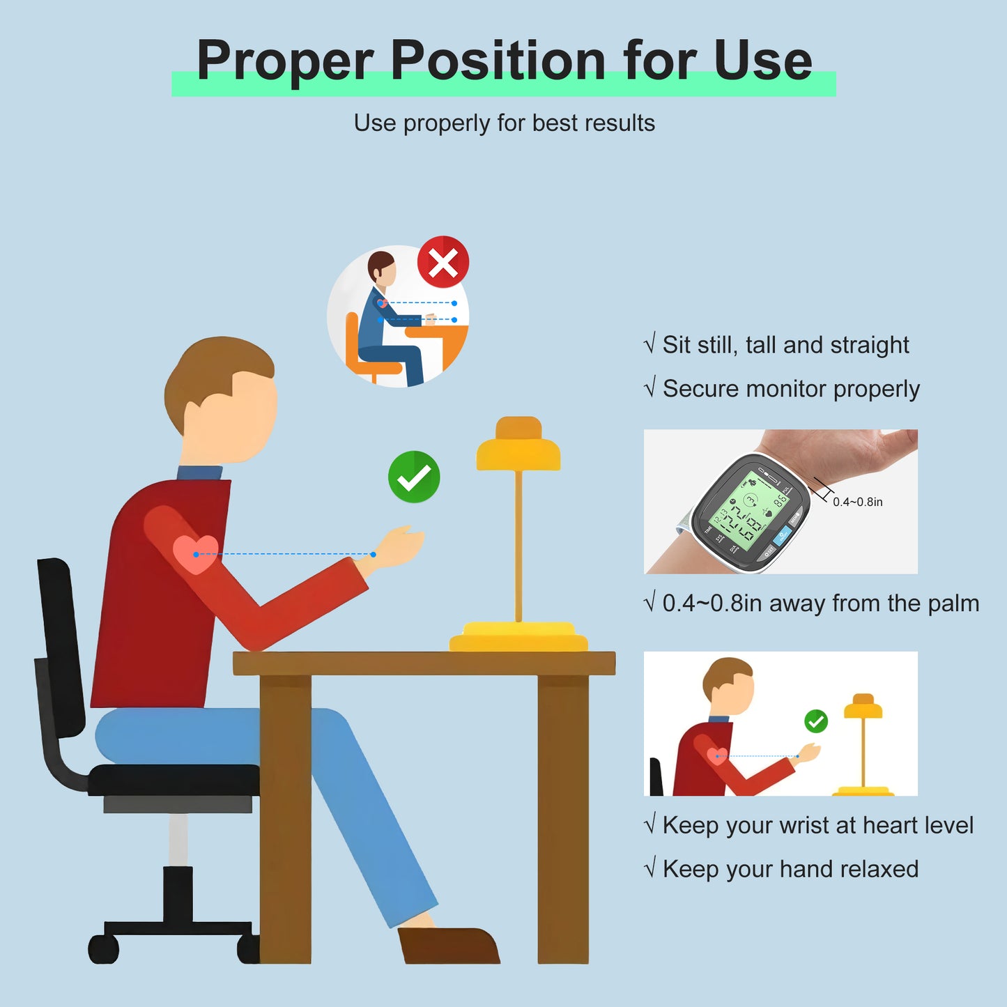 Blood Pressure Monitor, Wrist Blood Pressure Cuff with USB Charging, Home BP Monitor Cuff with Intelligent Voice & Irregular Heartbeat