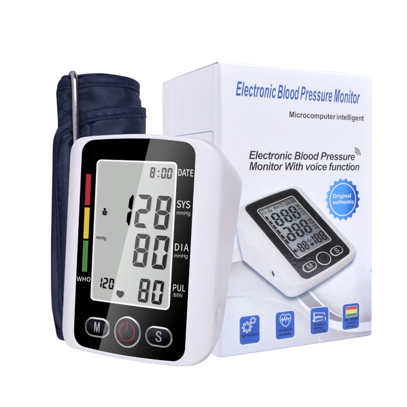 Blood Pressure Monitor, Upper Arm Blood Pressure Monitor, Rechargeable BP Machine with LCD Display, Voice Broadcast and 2 User Recall