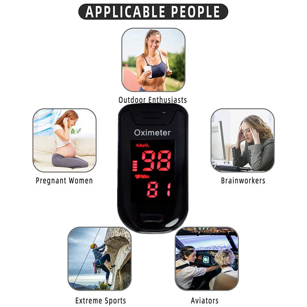 Pulse Oximeter Fingertip, Blood Oxygen Saturation Monitor Fingertip, Fast Sp O2 Reading Oxygen Meter, Finger Pulse Ox Monitor