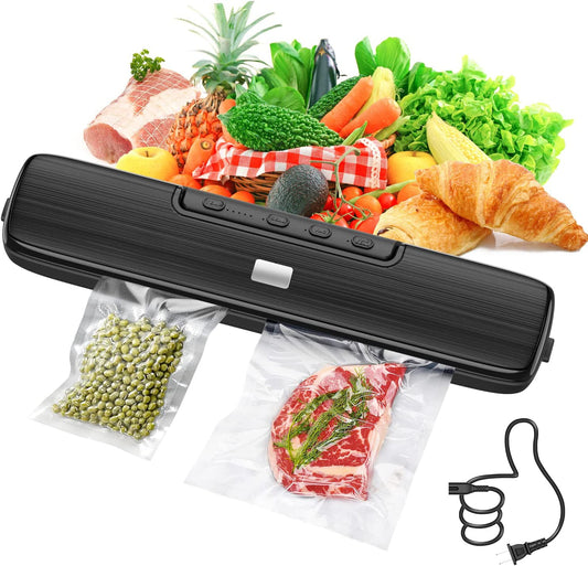 Vacuum Sealer Multi-Use Food Sealer With 15 Bags Automatic & Manual Mode For Dry Moist Soft Food