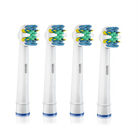 Centerel Floss Action Replacement Rechargeable Toothbrush Heads for Braun Oral-B EB25-4 - Pack of 4