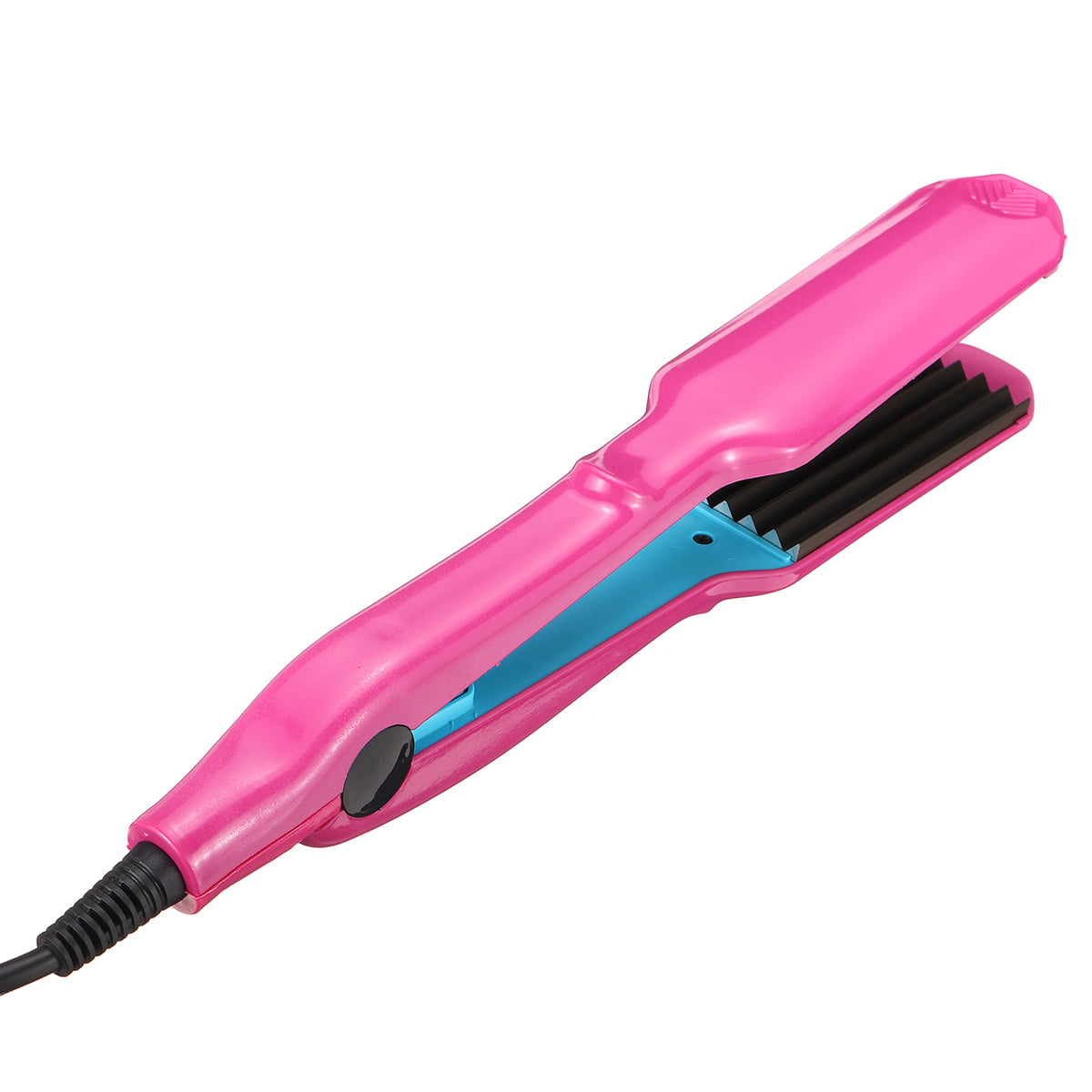 Professional Hair Crimper Curler Wand Dry&Wet Use Ceramic Curling Iron with 5-Speed Temperature Control,Rose Red