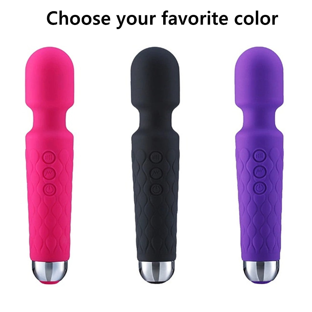 Wand Massager Vibrator G Spot Vibrator Wand with 8 Speeds 20 Vibration Modes, Quiet Cordless Personal Massager Sex Toys for Women-Purple