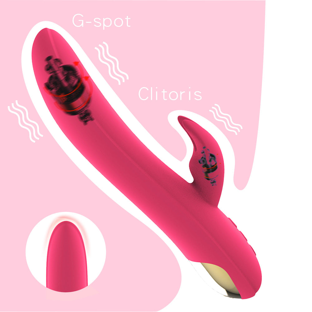 Centerel Rabbit Vibrator Dildo with 10 Vibrating Modes and 42℃ Heating G-Spot Stimulator Adult Sex Toys for Women