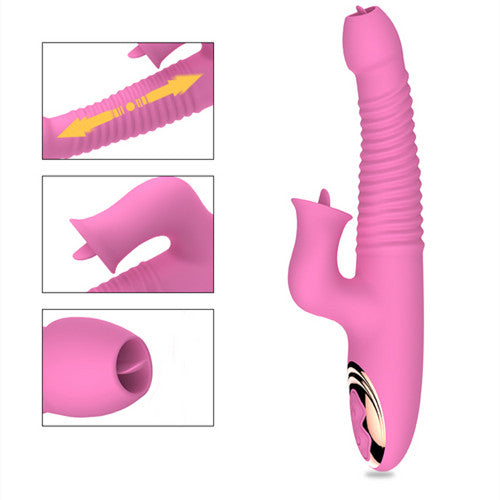 Toy Vibrator for Women, 2 in 1 Clitoral Stimulator Tongue Licking Thrusting G Spot Vibrator with 10 Modes, Adult Sex Toyl for Woman Couples