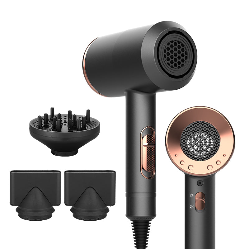 2000W Ionic Hair Dryer, Professional Negative Ion Hair Blow Dryer with Diffuser &2 Nozzles for Curly Hair, Powerful AC Motor, 3 Heating/2 Speed/Cold Settings for Women Men Kids Salon