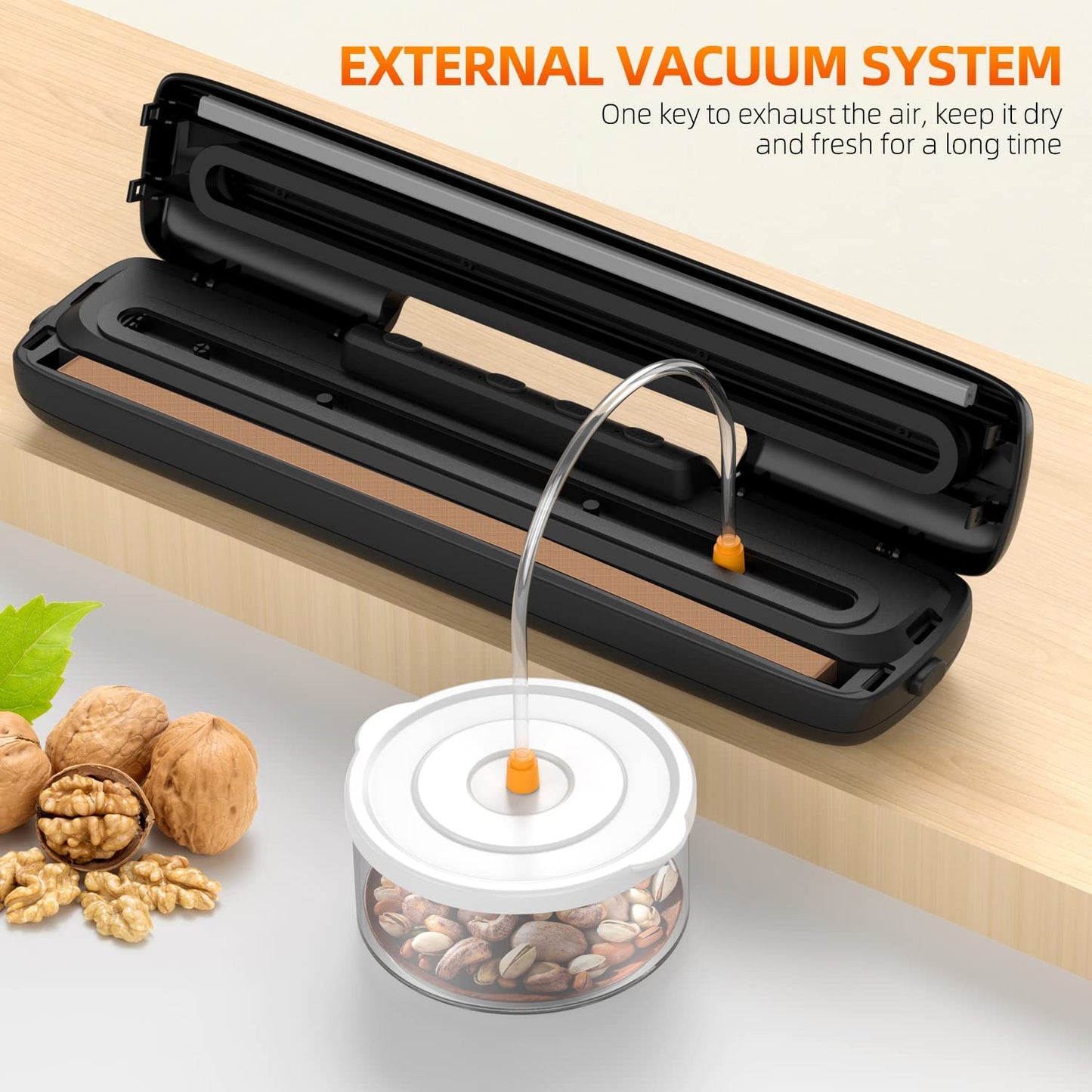 Vacuum Sealer Multi-Use Food Sealer With 15 Bags Automatic & Manual Mode For Dry Moist Soft Food