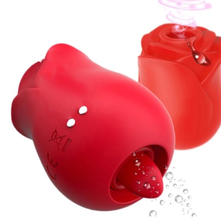 Rose Egg Vibrator Centerel Rose Shape Egg Vibrator Female Massager, Licking Sex Toys Clit G Spot Nipple Clitoris Stimulator Adult-Red