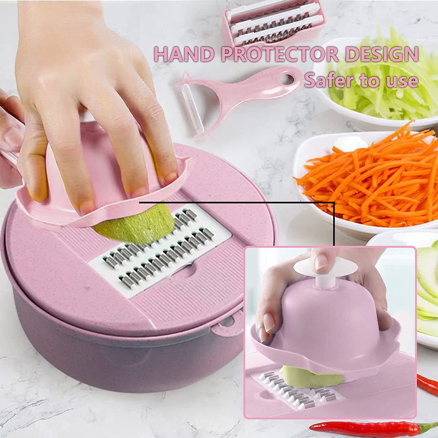 Vegetable Chopper 12 in 1 Food Slicer With Container Veggie Chopper  vegetable cutter  Vegetable Slicer Kitchen Gadgets, Food Chopper Manual Slicer For Kitchen