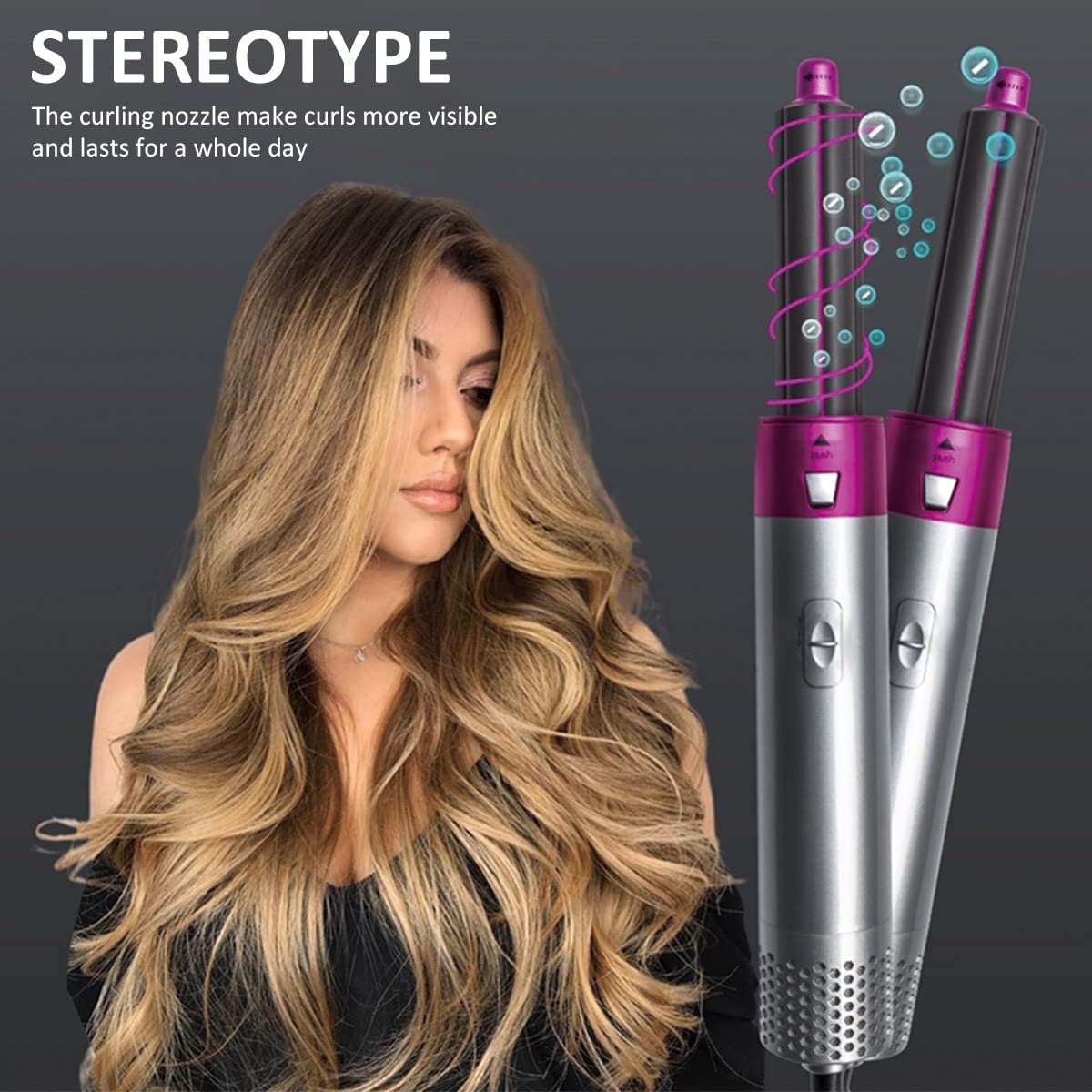 5 in 1 Hair Dryer Brush with Hair Volumizer,Hot Air Brush, Scalp Massager,Curler and Straightener