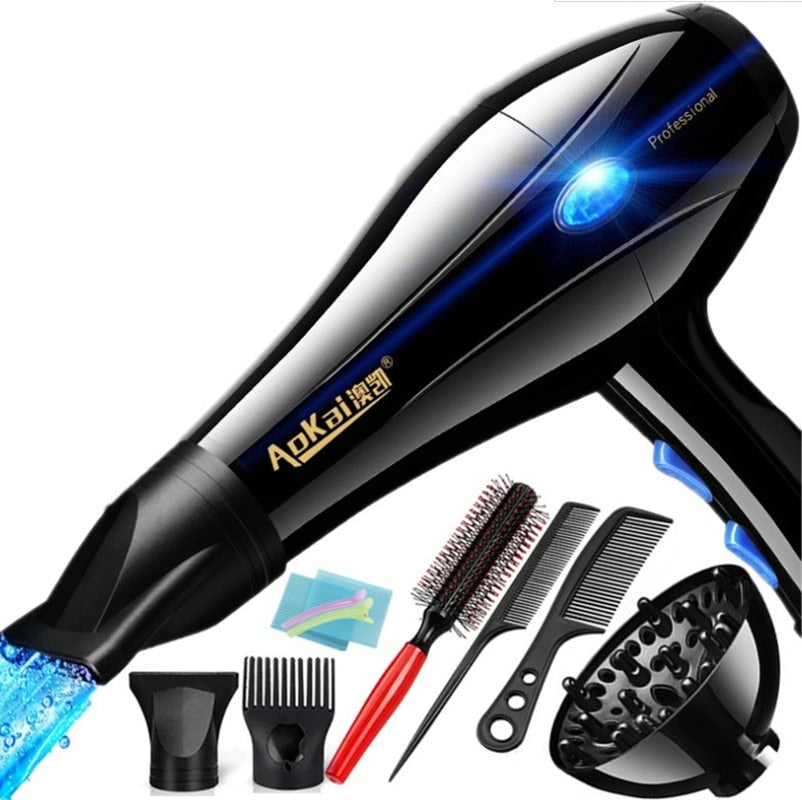 220V Household Hair Dryer High Power 2200W Electric Hair Dryer Hair Dryer Household Salon Hairdressing Blow Cartridge EU Plug