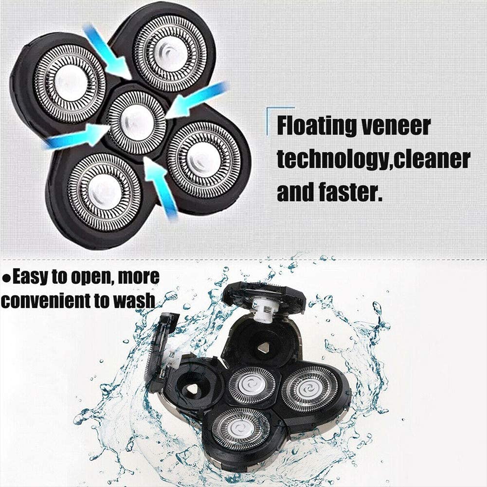 Centerel Blade Refills, Sharp and Fresh Flexible Stainless Steel Replacement Blades for The Electric Head Hair Rotary Shaver