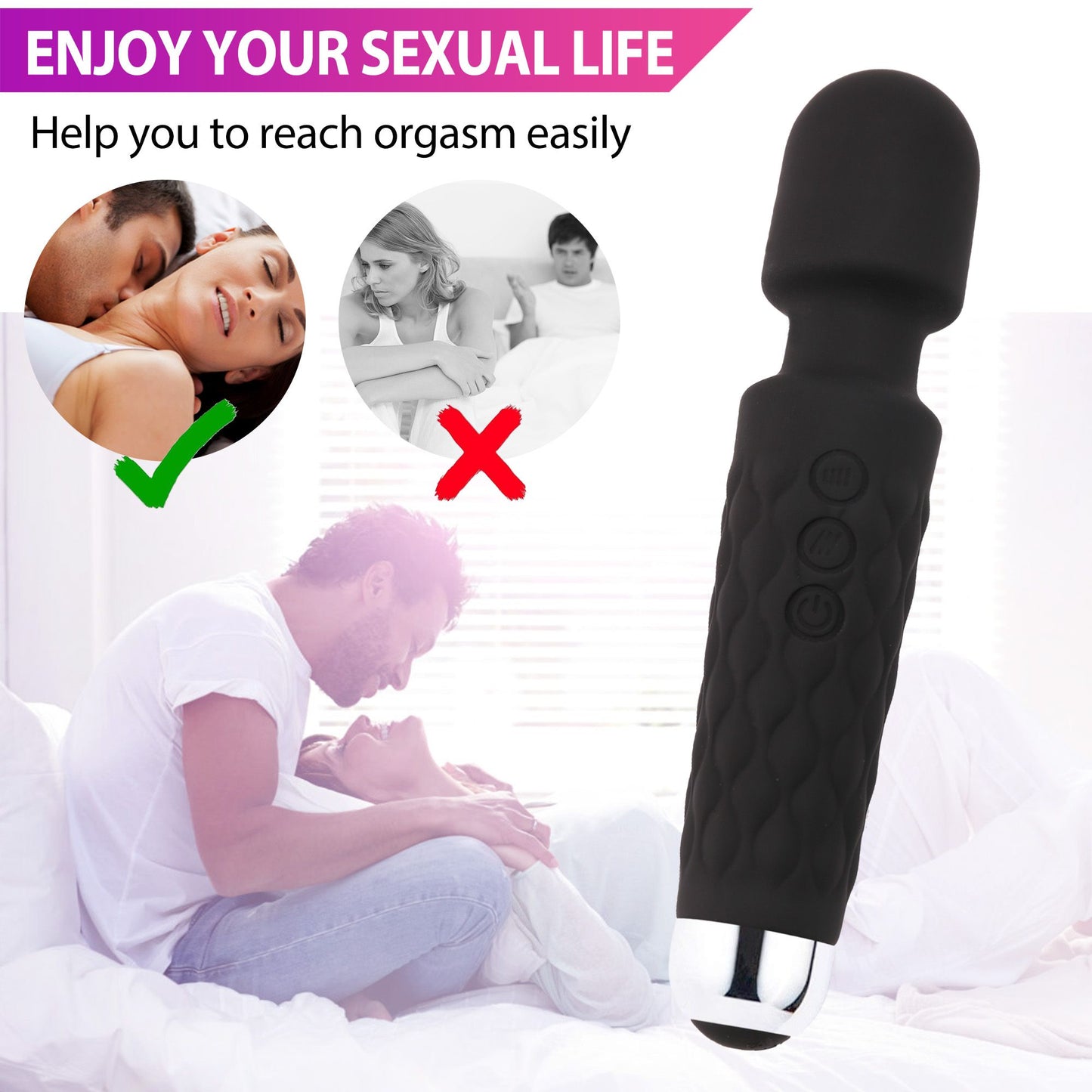 Wand Massager for Women,  CENTEREL Rechargeable Handheld Massager for Neck Shoulder Back