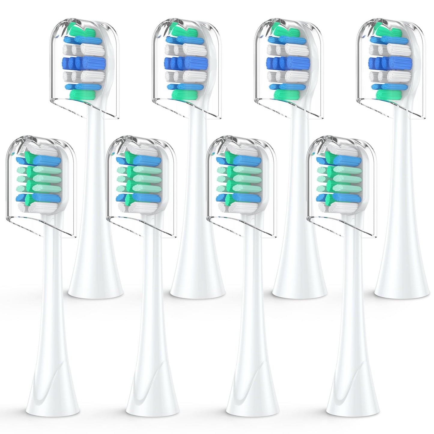 Replacement Toothbrush Heads, 8 Pack Generic Replacement Toothbrush Heads Compatible with All Philips Sonicare Click-on Rechargeable Toothbrush Handles