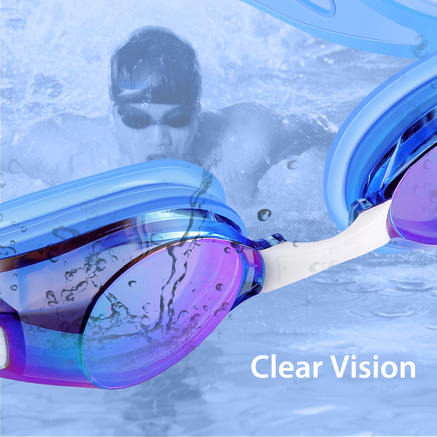 Anti Fog Swimming Goggles professional UV Protection Swim Goggle Glasses for Adult Men Women Youth Kids Child Girls Boys Red yellow