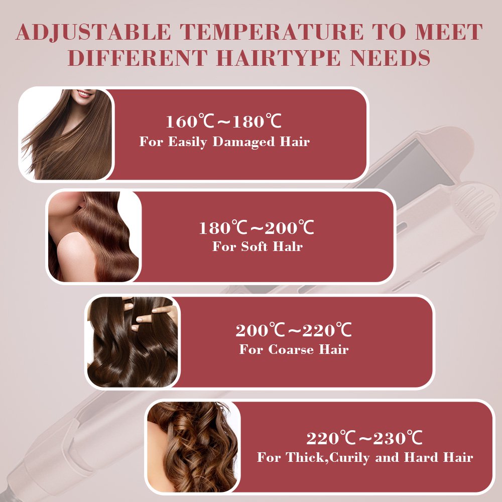 2 in 1 Flat Iron, Laverner Hair Straightener and Curling Iron, Tourmaline Ceramic Twist Straightening Flat Iron for Curls, Waves, Straight hair