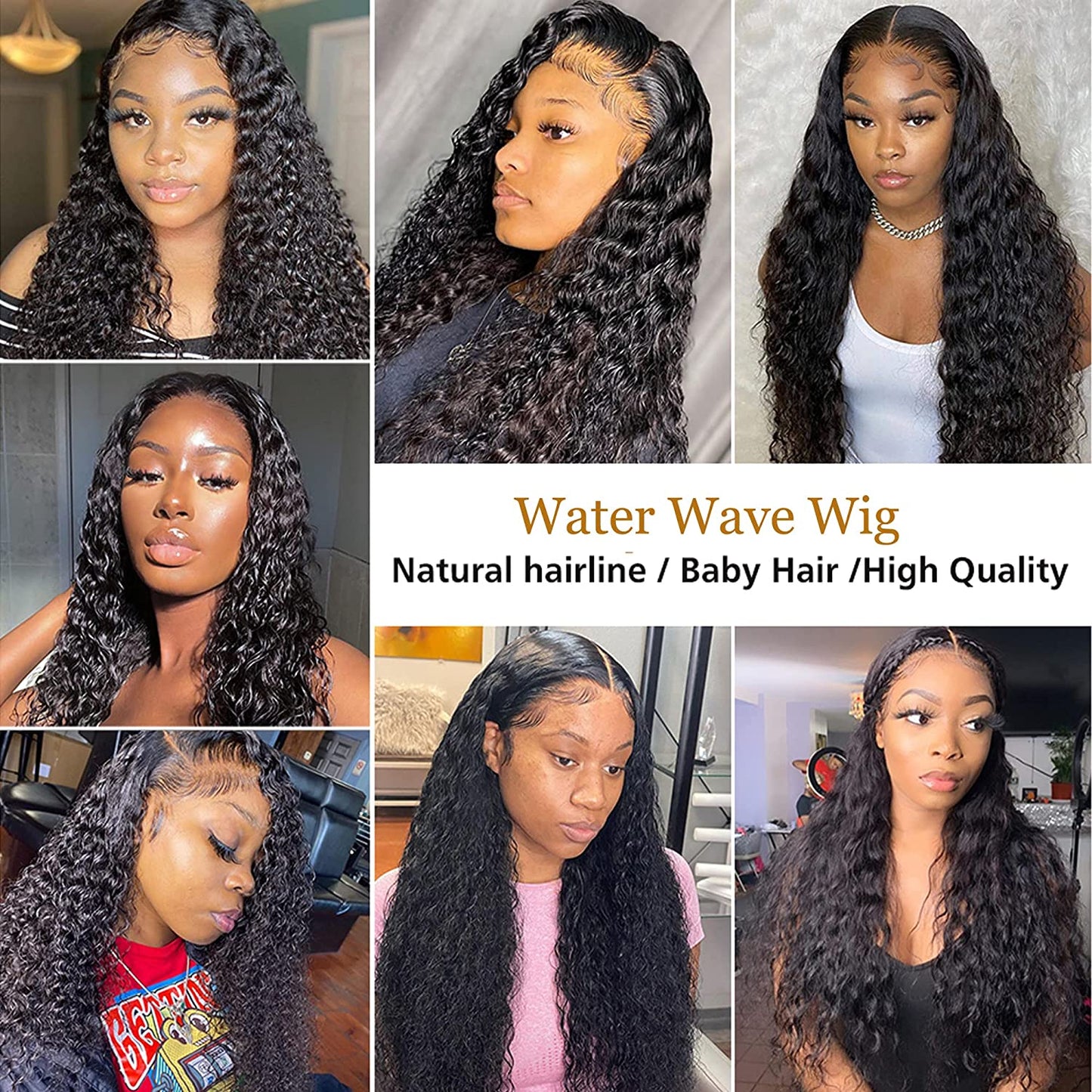 Water Wave Wigs Human Hair Pre Plucked Brazilian human hair lace front wigs for Black Women 22 inch Curly Human Hair Wigs