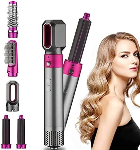 5 in 1 Hair Blower Brush with Hair Volumizer,Hot Air Brush, Scalp Massager,Curler and Straightener