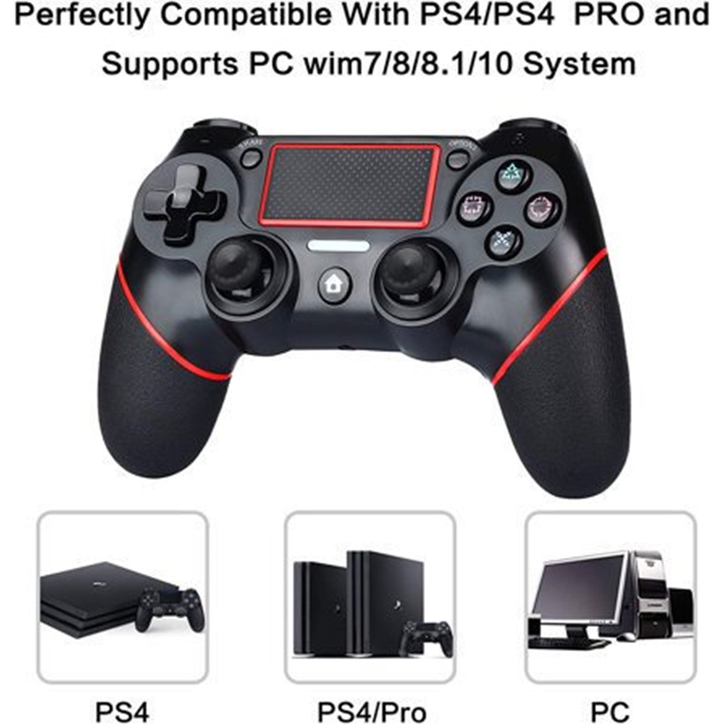 Wireless Controller for Playstation 4  with LED Indicator Gamepad Remote Joystick for PS-4/Pro/Slim