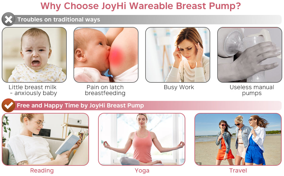 Portable Breast Pump Hands Free - Electric Wearable Yadala Breast Pump with 3 Mode & 9 Levels Low Noise & Painless with Massage 24mm