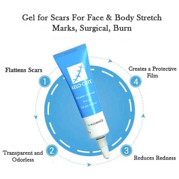 4Pack Powerful Kelo Cote Topical Advanced Formula Scar Gel Eliminate Scars - 15Gm by