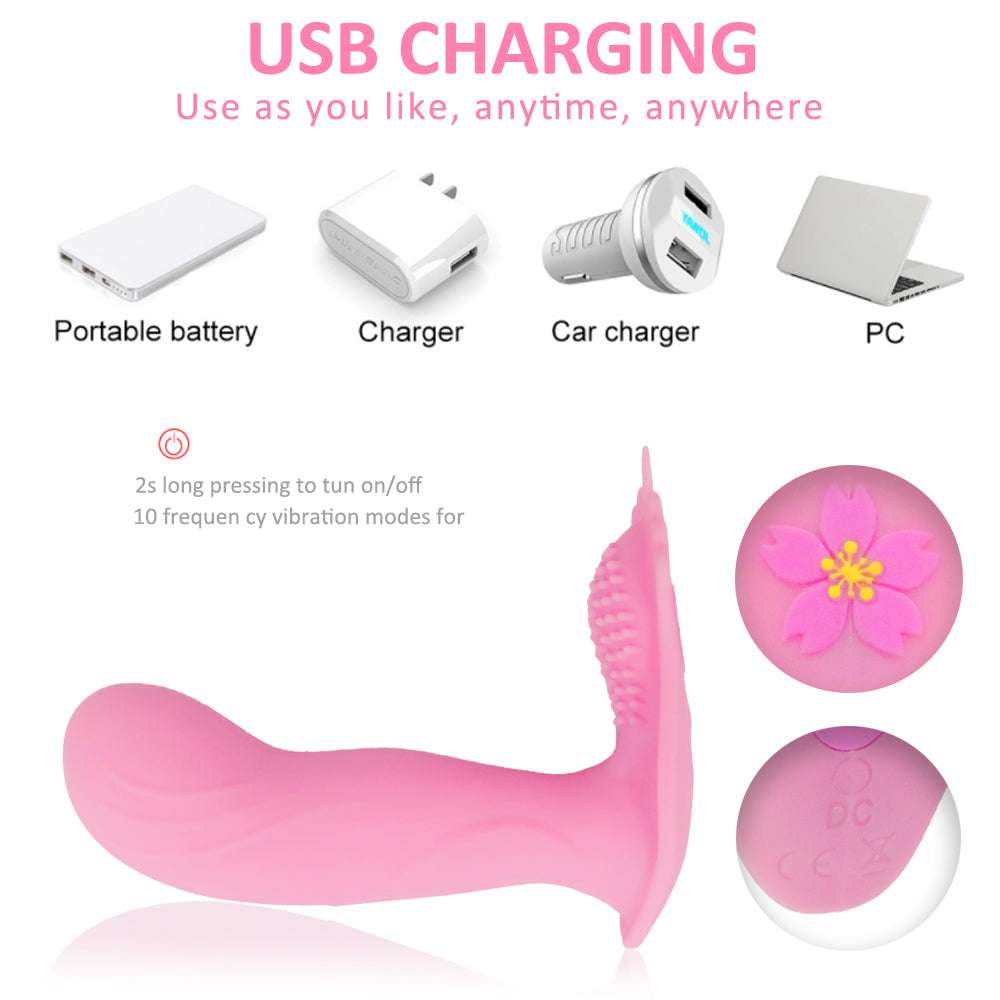 Wearable Panty Vibrator IPX7 Waterproof with Wireless Remote Control for G-Spot Clit Stimulation, Rechargeable Butterfly Vibration 10 Vibration Modes