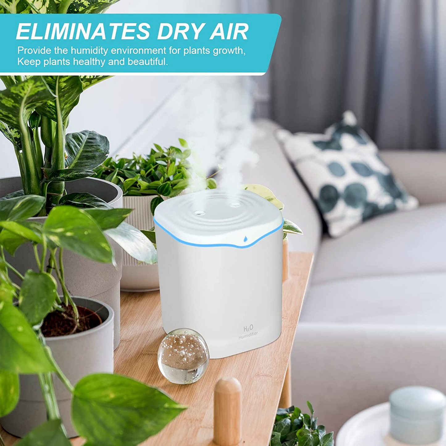 Humidifiers for Bedroom 2L Ultrasonic Humidifier  Cool Mist Humidifiers,Quiet Whisper Humidifier,Auto Shut-off  Ideal for Plants Home Office