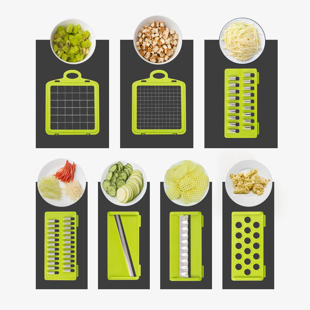 Vegetable Chopper Dicer Cutter Grater Egg Slicer Onion Chopper Multifunction 7 in 1 with Container