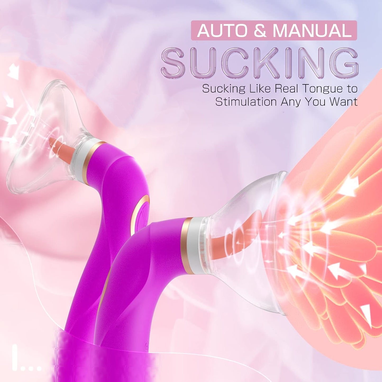 3 in 1 Vibrator with 8 Sucking Modes 5 Licking Tongue and 10 Vibrating Modes, G-spot Nipples Vagina Stimulator Adult Sex Toy for Women Couples