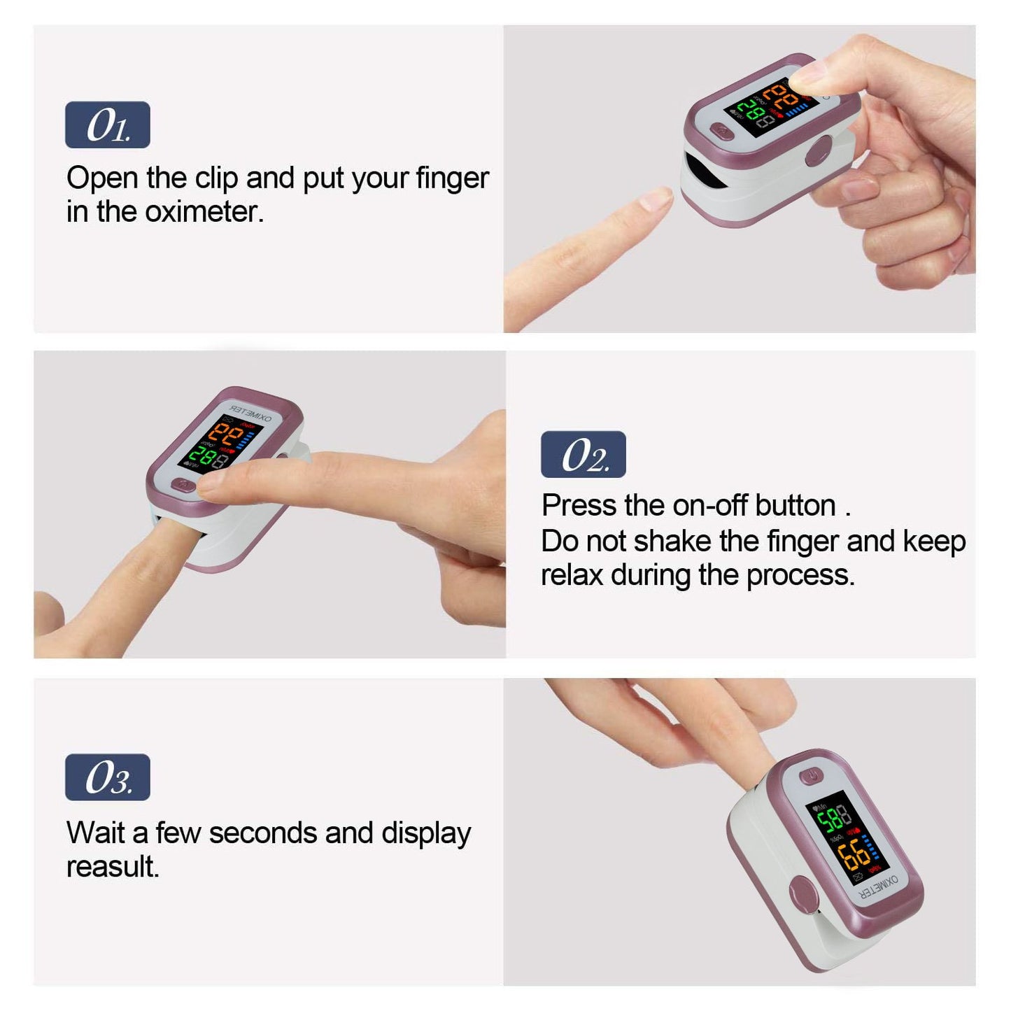 BDUN Fingertip Pulse Oximeter, Spo2 Blood Oxygen Saturation Oximeter Monitor