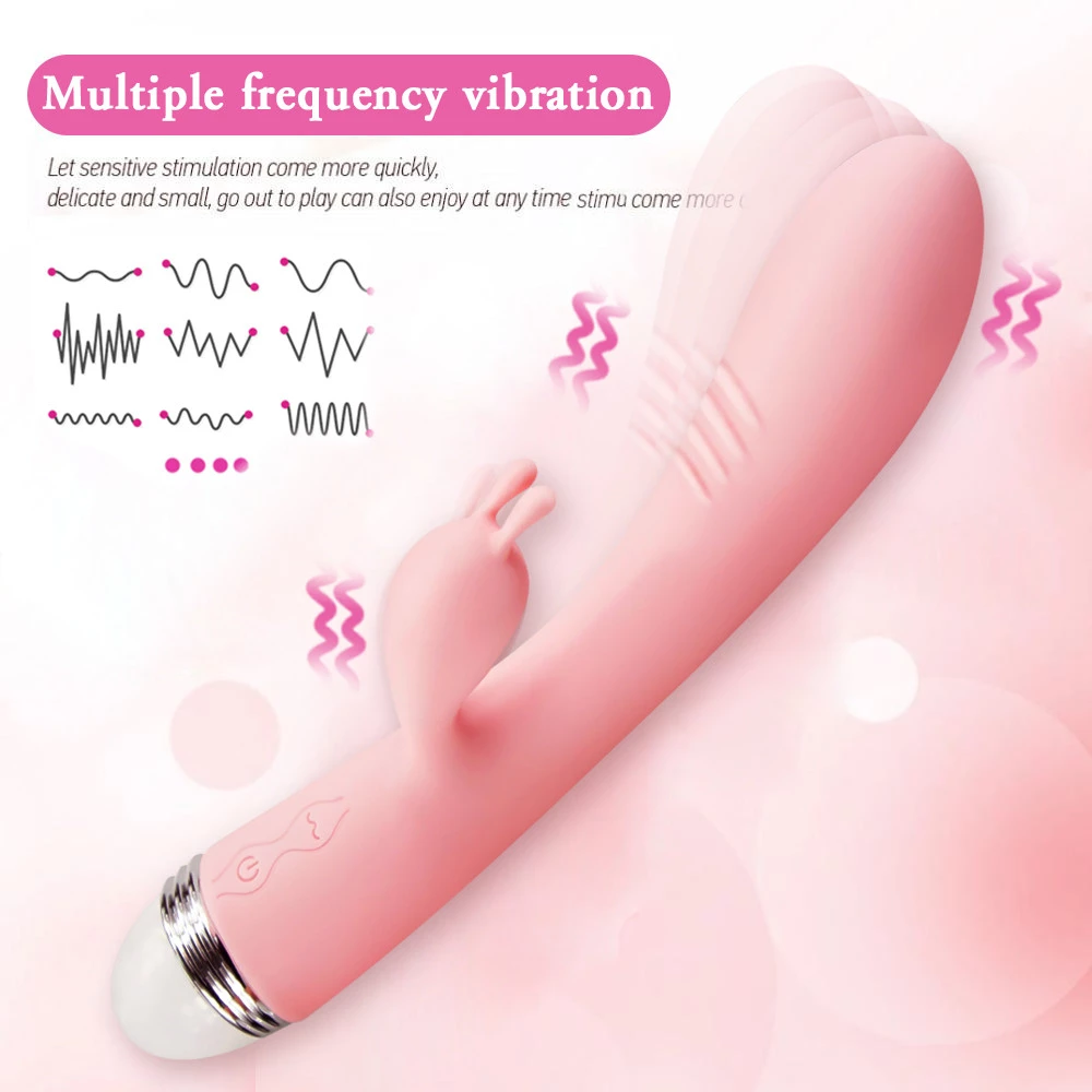 Powerful Rabbit Vibrator for G Spot Vaginal Stimulation with 12 Vibration, Waterproof Adult Sex Toys for Women and Couples ,Pink