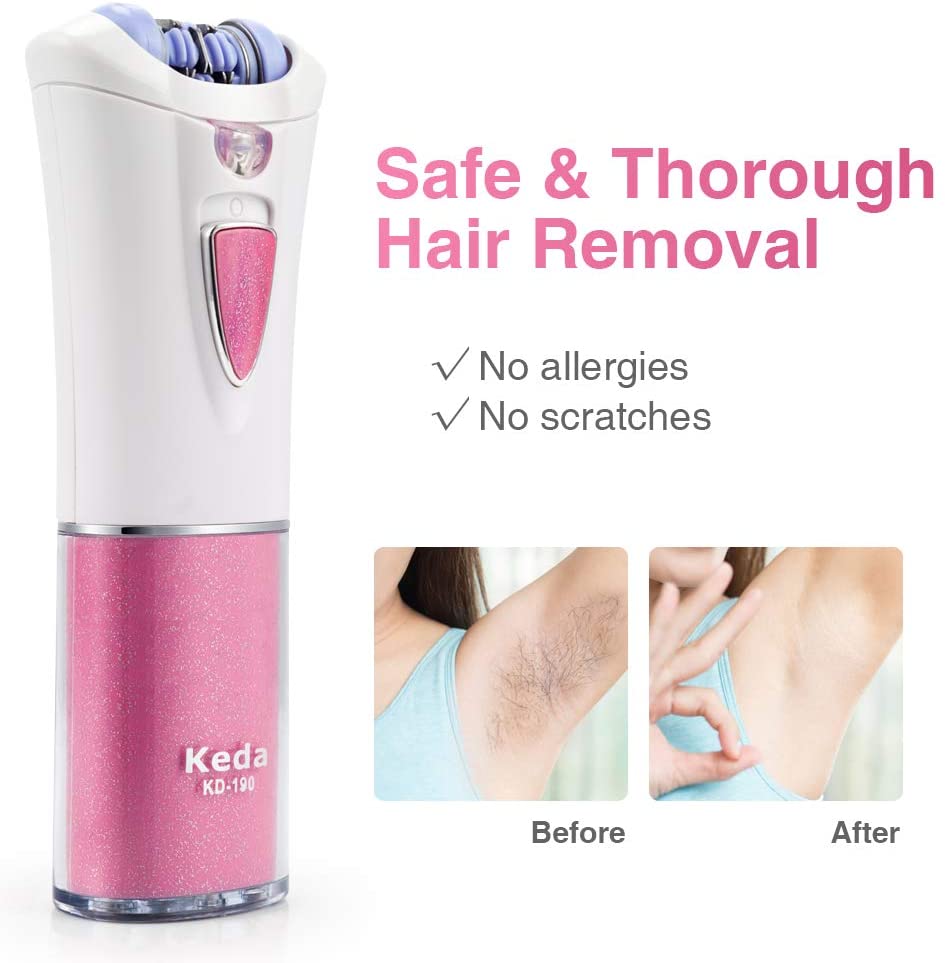 Centerel Epilator for Women, Facial Hair Mini Epilator for Body, Portable Hair Removal, Smooth Glide Epilator with LED for Face Legs Bikini