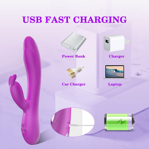Thrusting  Rabbit Vibrator for Women G Spot Stimulator Sex Toys with 10 Powerful  Tongue Licking Modes Telescopic Heating Function Waterproof Adult Toy for Couples