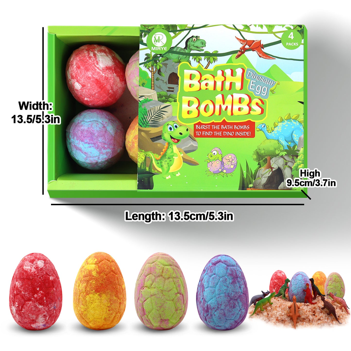 Elecsop Bath Bombs for Kids - Kids Bath Bombs Gift Set with Surprise Inside - Dinosaur Toys Gift for Boys and Girls