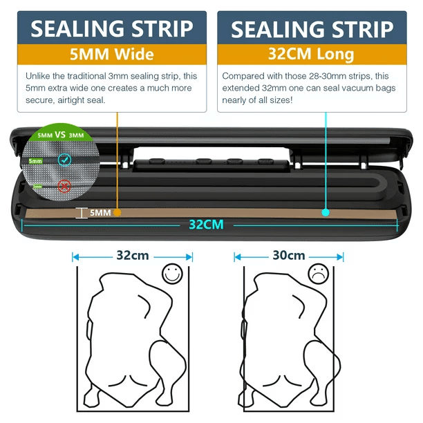 Vacuum Sealer Multi-Use Food Sealer With 15 Bags Automatic & Manual Mode For Dry Moist Soft Food