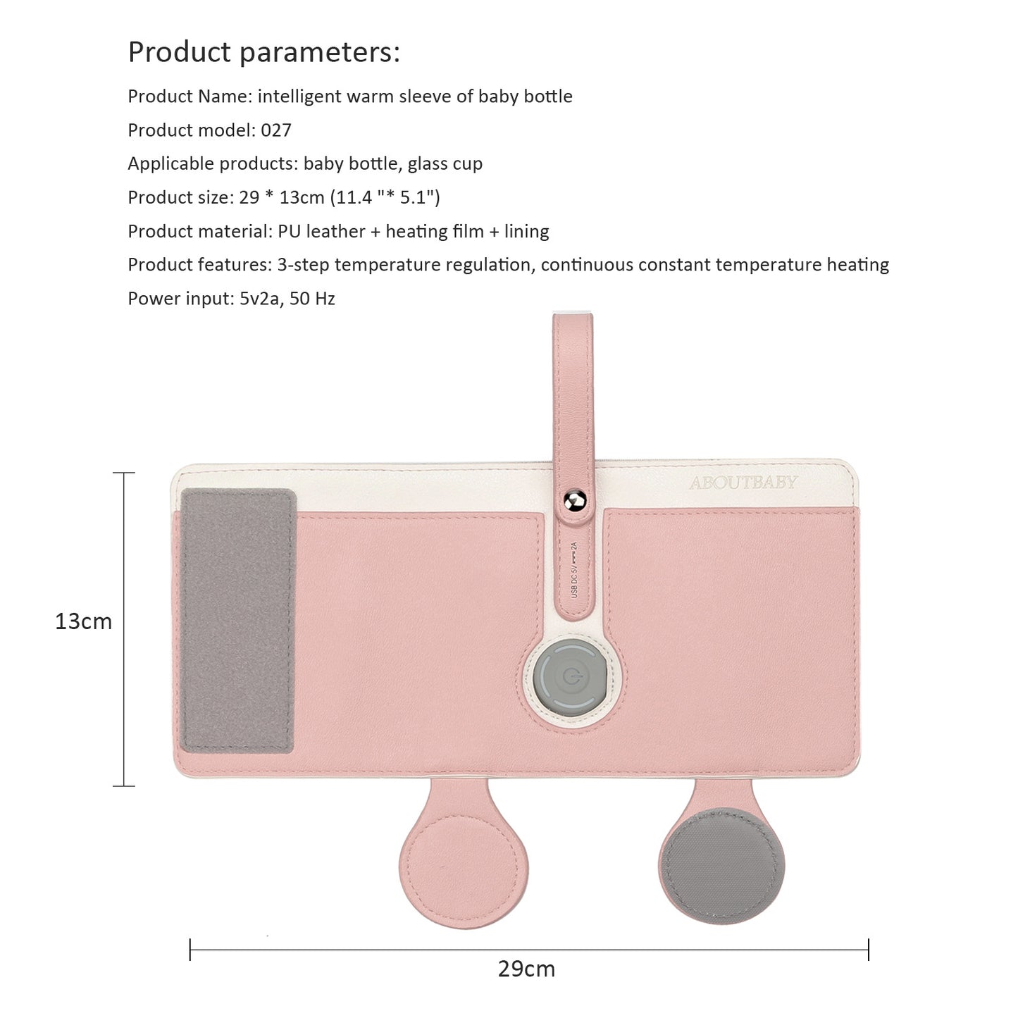 Portable Bottle Warmer, Intelligent Bottle Warmer, Fast Charge, 3-Speed Temperature Regulation