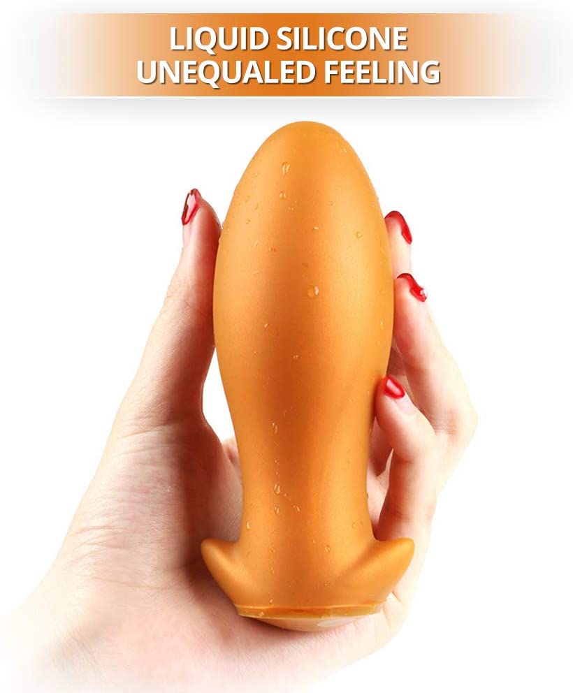 CENTEREL Super Big Butt Plug Trainer,Liquid Silicone Anal Plug Prostate Massage Anus Dilator Anal Ball for Beginner Advanced Men Women-S