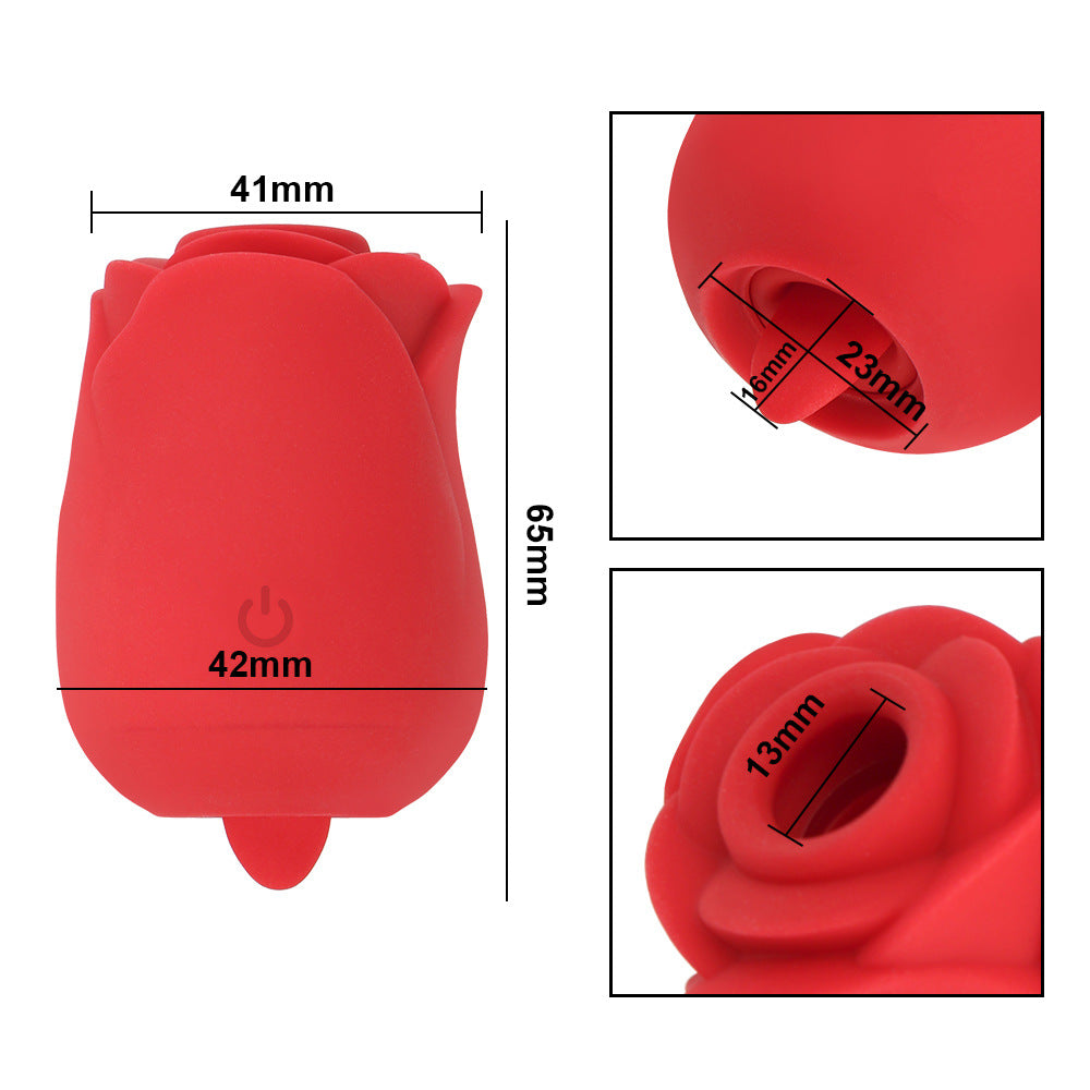 Rose Egg Vibrator Centerel Rose Shape Egg Vibrator Female Massager, Licking Sex Toys Clit G Spot Nipple Clitoris Stimulator Adult-Red