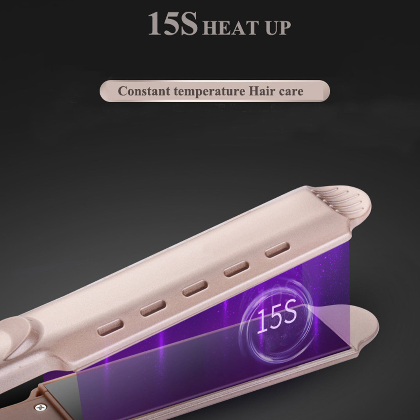 Hair Straightener and Curler, Nano-Ceramic & Titanium Plate 2 in 1 Flat Iron, Advanced Ionic Technology, Gold