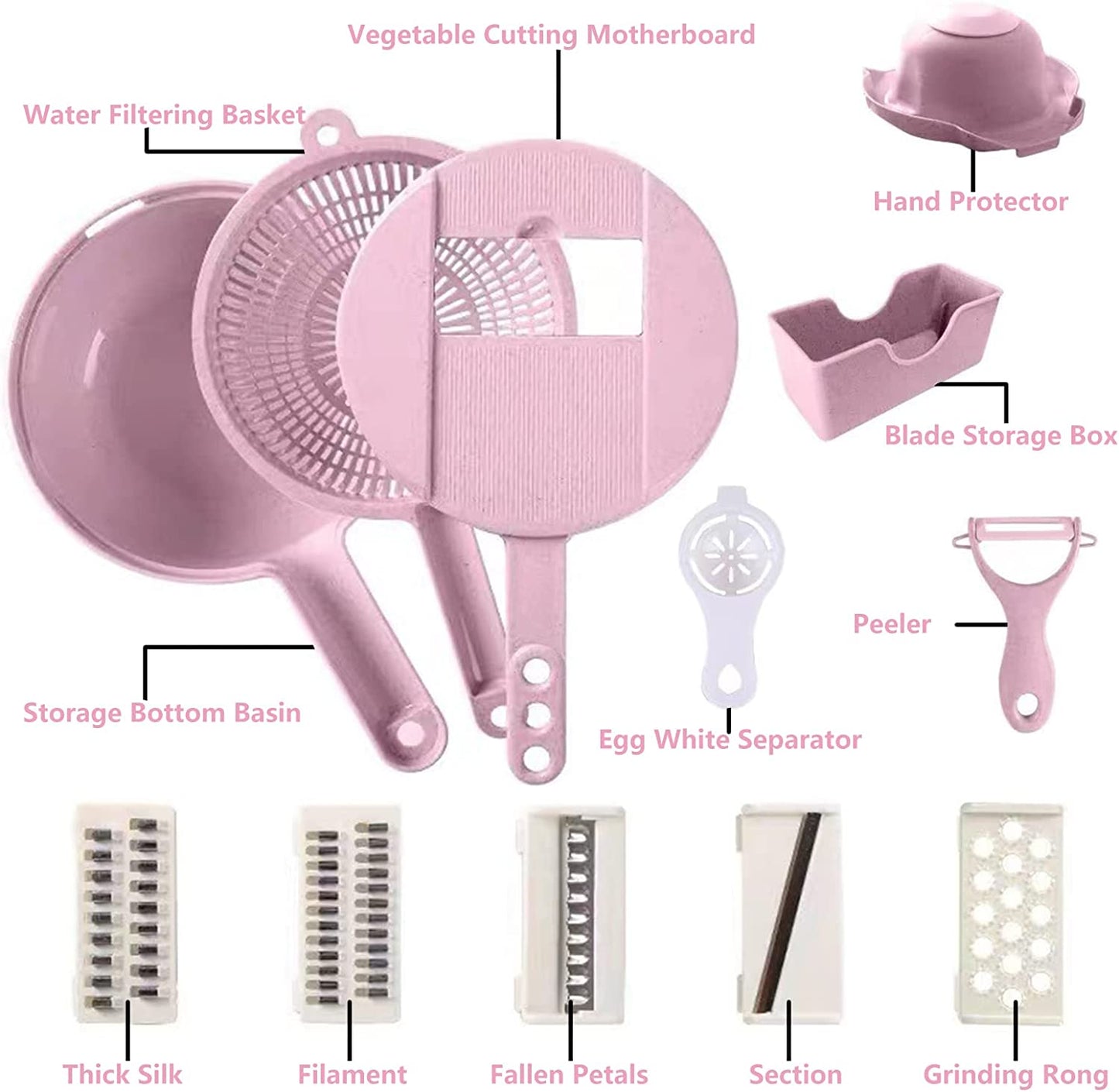 Vegetable Chopper 12 in 1 Food Slicer With Container Veggie Chopper  vegetable cutter  Vegetable Slicer Kitchen Gadgets, Food Chopper Manual Slicer For Kitchen